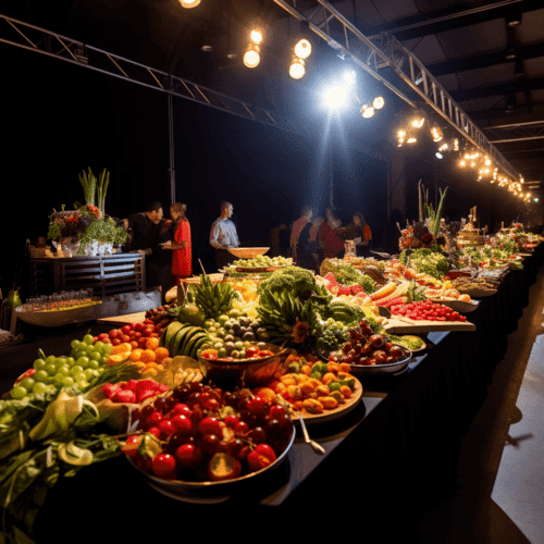 Catering company's fruit platters for a large convention